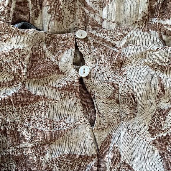 Zara Long Sleeve Jacquard Tie Waist Crinkle Midi Dress NWT - Picture 5 of 6